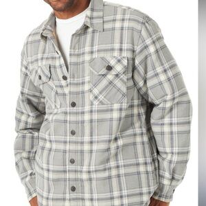 WRANGLER Mens 3XL Sherpa Lined Flannel Shirt Jacket